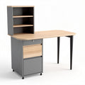 Desk with Storage and Shelves – Suitable for Home Office Use – Wood and Metal Construction – 150 x 60 x 75cm