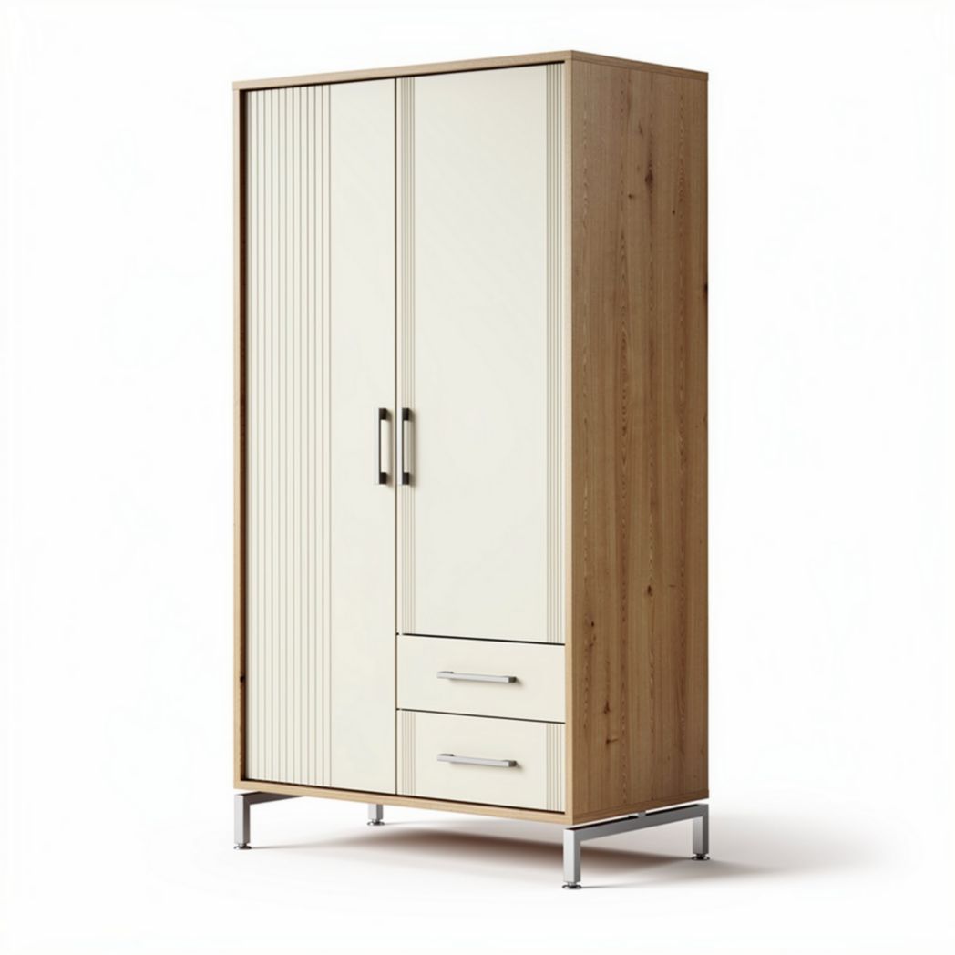 Wooden Wardrobe with Sliding Doors and Drawers – Designed for Storage – Made from Plywood and MDF – 80 x 40 x 180cm