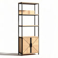 Wooden Open Shelving Unit for Home Organization – MDF and Steel – 80 x 30 x 180cm