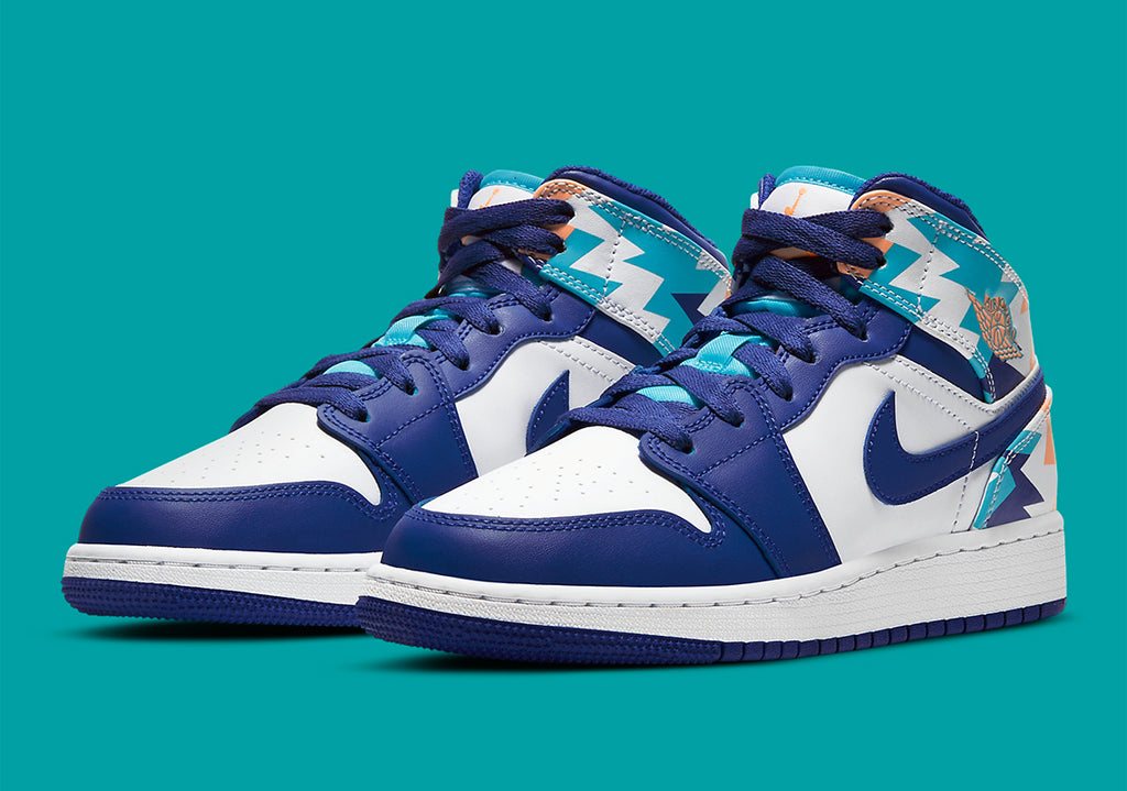 Air Jordan 1 Mid GS  Geometric Pint  555112-105