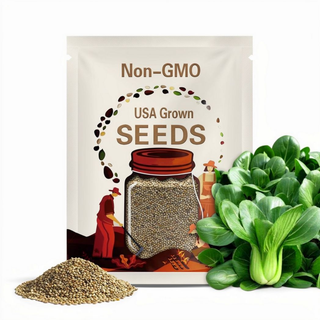 Baby Choi SEEDS | Baby Pak Choi, Pak Choy, Bok Choy Cabbage SEEDS | Non-GMO, Organic | Treevales(200 Seeds)