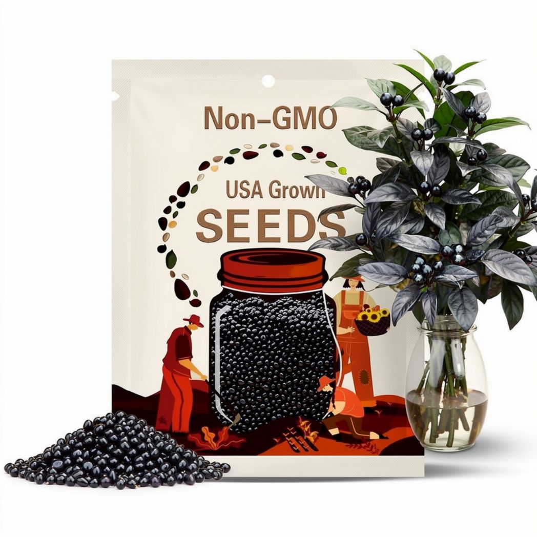 Black Pearl Hot Pepper Seeds, Edible Ornamental, Capsicum Annuum(4 Seeds)