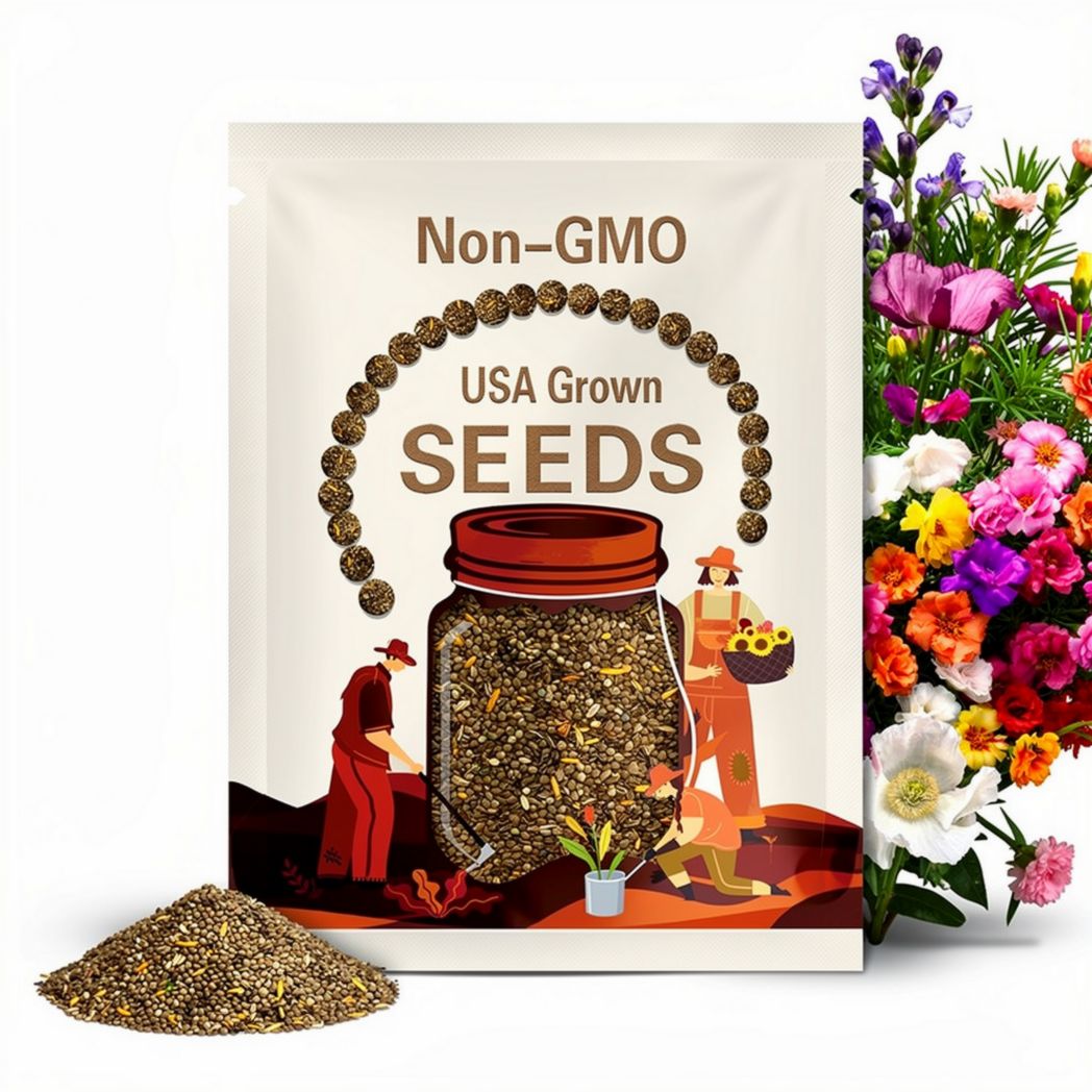 100/500/1000 Flower Seeds – Moss Rose, Afghan Poppy Multi-Color Mix (Hoa Mười Giờ  Hoa Nhất Kim Anh Nhiều Màu)(100 Seeds)