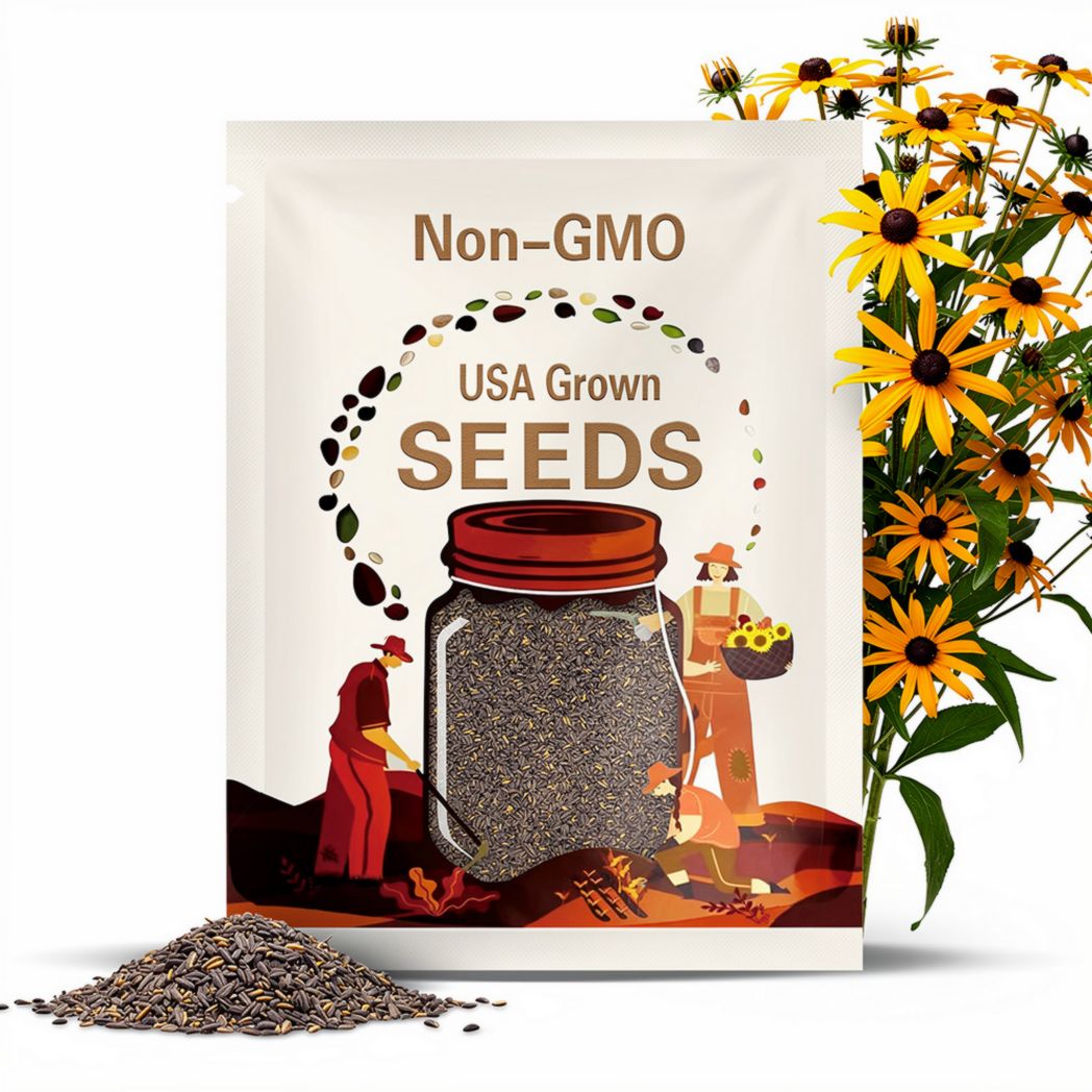Black-Eyed Susan Seed -- Native Flower, Wildflower, Long Bloom Season, Pollinator Friendly.Est, 200/1000/2000 seeds(200 Seeds)