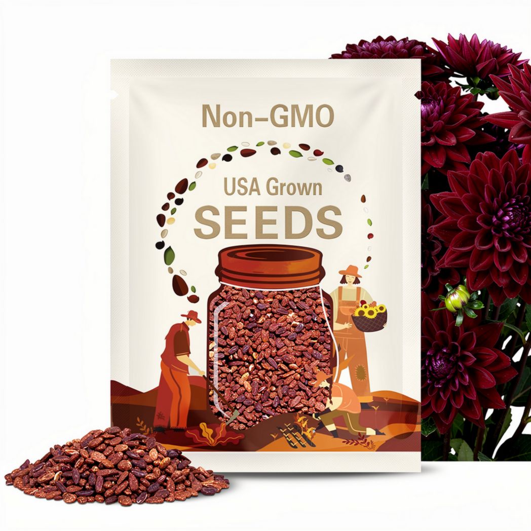 20/100/200 Seeds | Black Narcissus Dahlia Seeds - Pollinator Friendly- Open Pollinated - Heirloom - Flower Seeds - Mix Seeds to Plant(20 Seeds)