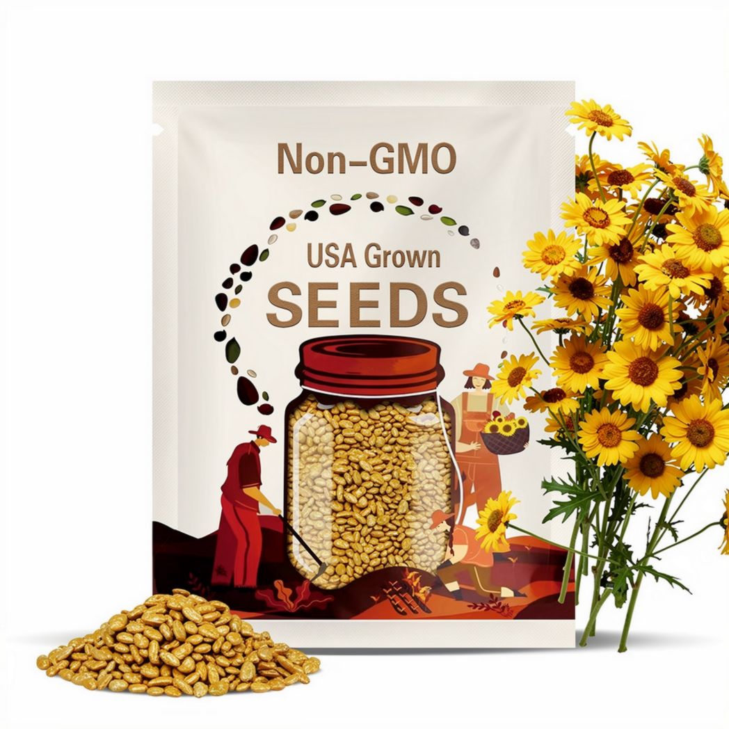 60/300/600 GOLDEN WAVE COREOPSIS (Goldenmane Tickseed) Coreopsis Basalis Flower Seeds(60 Seeds)
