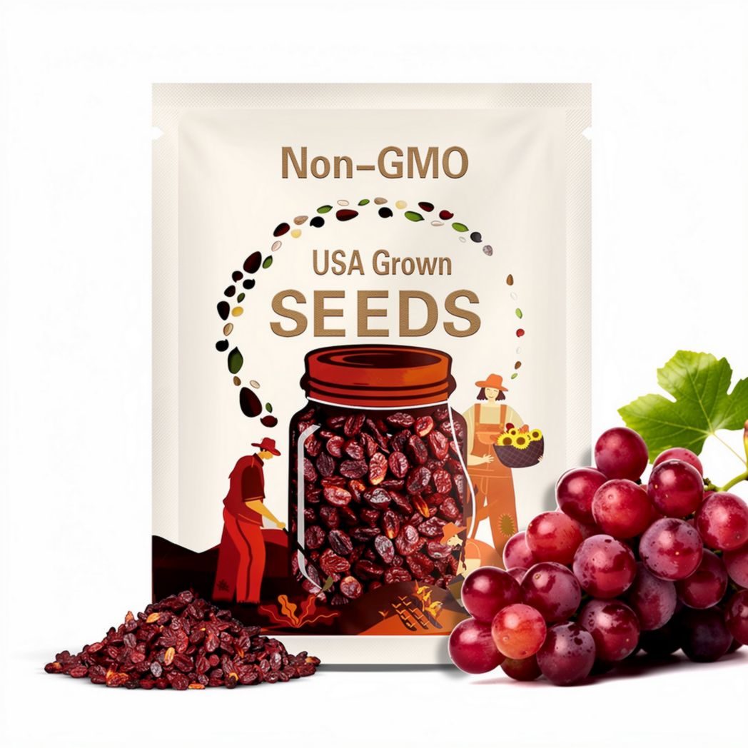 Red Grape Seeds – 2/10/20 Count – Sweet Juicy Variety – Ideal for Home Growing  Vineyards(2PCS)