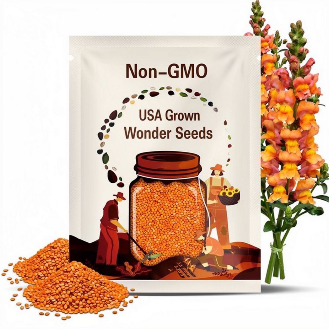Orange Wonder Snapdragon Seeds – Vibrant Orange Blooms,  Easy to Grow – Friendly - Pollinating-Plant in early Spring - 6/30/60 SEEDS(6 Seeds)