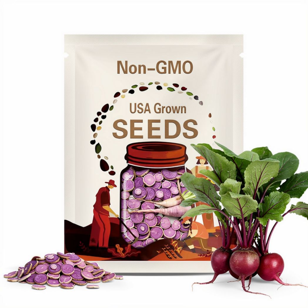 Radish (seeds) Pusa Jamuni, Tasty Purple Root Vegetable, Easy to Grow Fresh Edible Live Plant for Garden Container, Rare Gift for Gardener(10 Seeds)