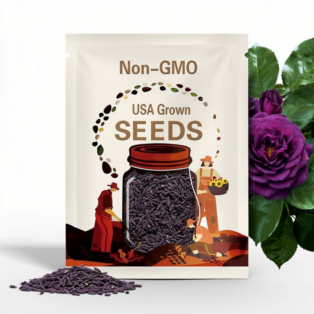 Dark Purple Rose Seeds - Perennial - Cross-Pollinating - Cold Resistant - Deciduous - Potted - Plant in Late Fall/Early Spring(2 Seeds)