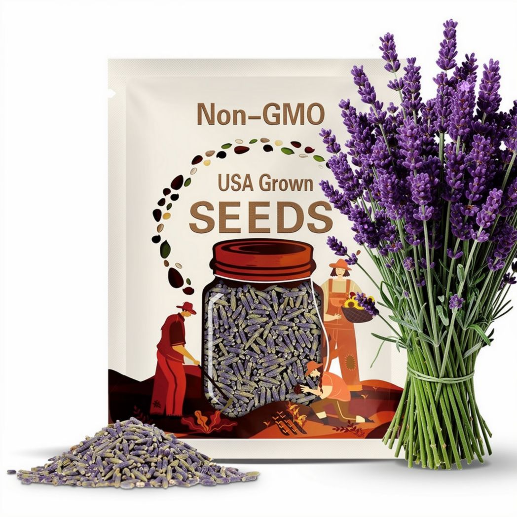 Lavender Seeds - Organic, Heirloom, Open Pollinated, Non GMO - Grow Indoors, Outdoors, In Pots, Grow Beds, Soil, Hydroponics, Aquaponics(20 Seeds)