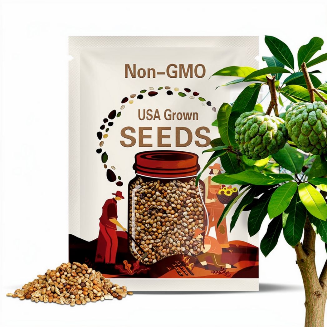 Annona Squamosa Sugar Apple Seeds - Custard Apple Seeds(2pcs)
